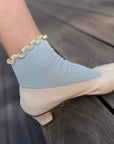 Chaussettes Ruffled Modal Le Bon Shoppe Bleu Poudre et Jaune - Ex - voto