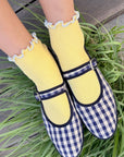 Chaussettes Ruffled Modal Le Bon Shoppe Jaune et Bleu - Ex - voto