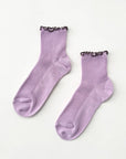 Chaussettes Ruffled Modal Le Bon Shoppe Lilas et Brun - Ex - voto