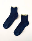 Chaussettes Ruffled Modal Le Bon Shoppe Marine et Jaune Beurre - Ex - voto