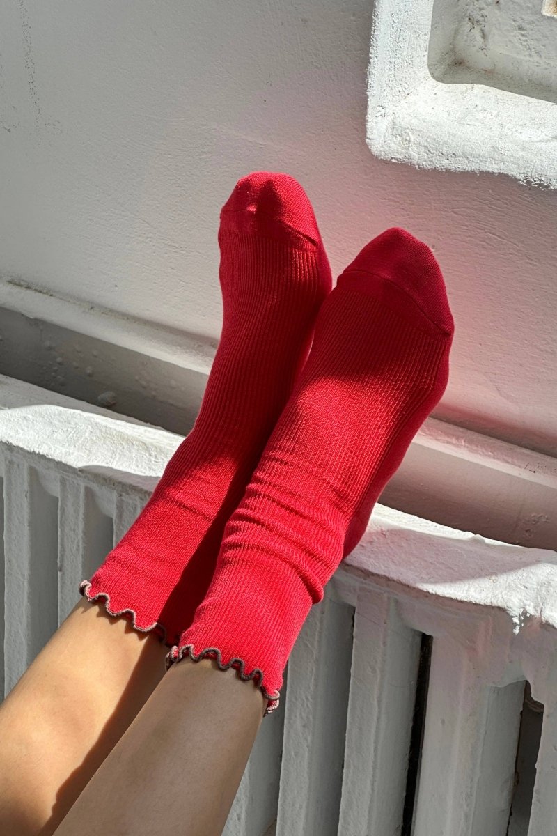 Chaussettes Ruffled Modal Le Bon Shoppe Paprika - Ex - voto