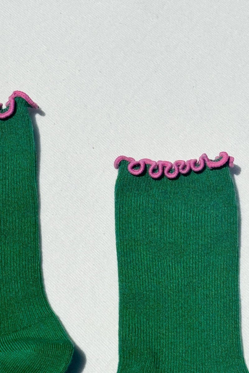 Chaussettes Ruffled Modal Le Bon Shoppe Spinach - Ex - voto