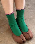 Chaussettes Ruffled Modal Le Bon Shoppe Spinach - Ex - voto