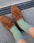 Chaussettes Ruffled Modal Le Bon Shoppe Vert et Bleu - Ex - voto