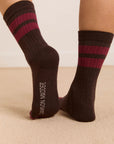 Chaussettes Sporty Damson Madder Brun et Bourgogne - Ex - voto