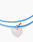 Collier Coeur Quartz Rose Luxia - Ex - voto
