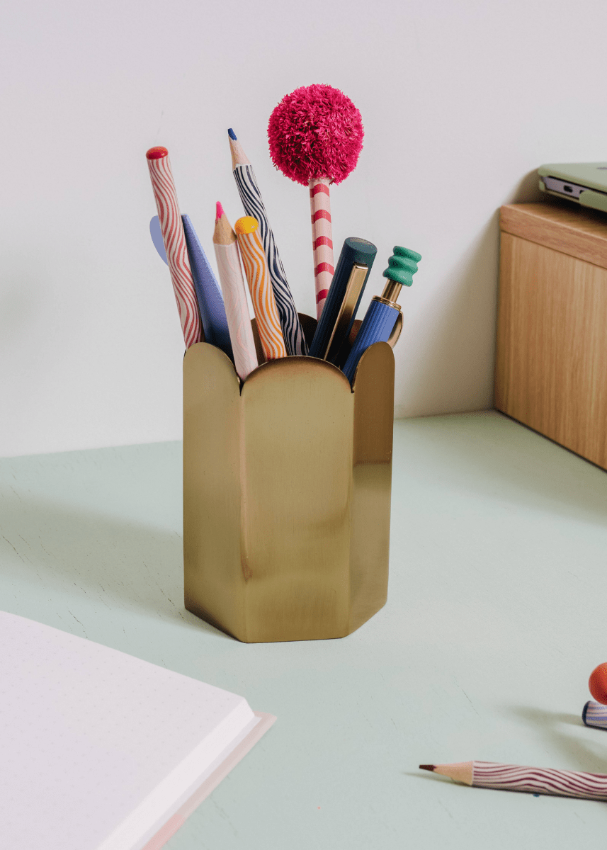 Contenant à Crayons Scallop Doré Papier - Ex - voto