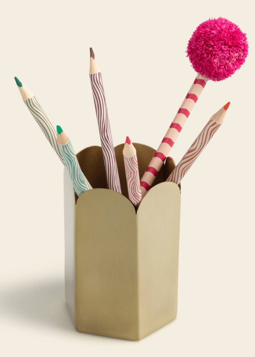 Contenant à Crayons Scallop Doré Papier - Ex - voto