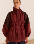 Damson Madder Liu Burgundy Raincoat