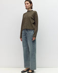 Cardigan Elisa Rayures Olives et Marines All Row
