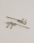 Ensemble de 2 Barrettes Bobby Pins Boucles Nar'sha Argent - Ex - voto