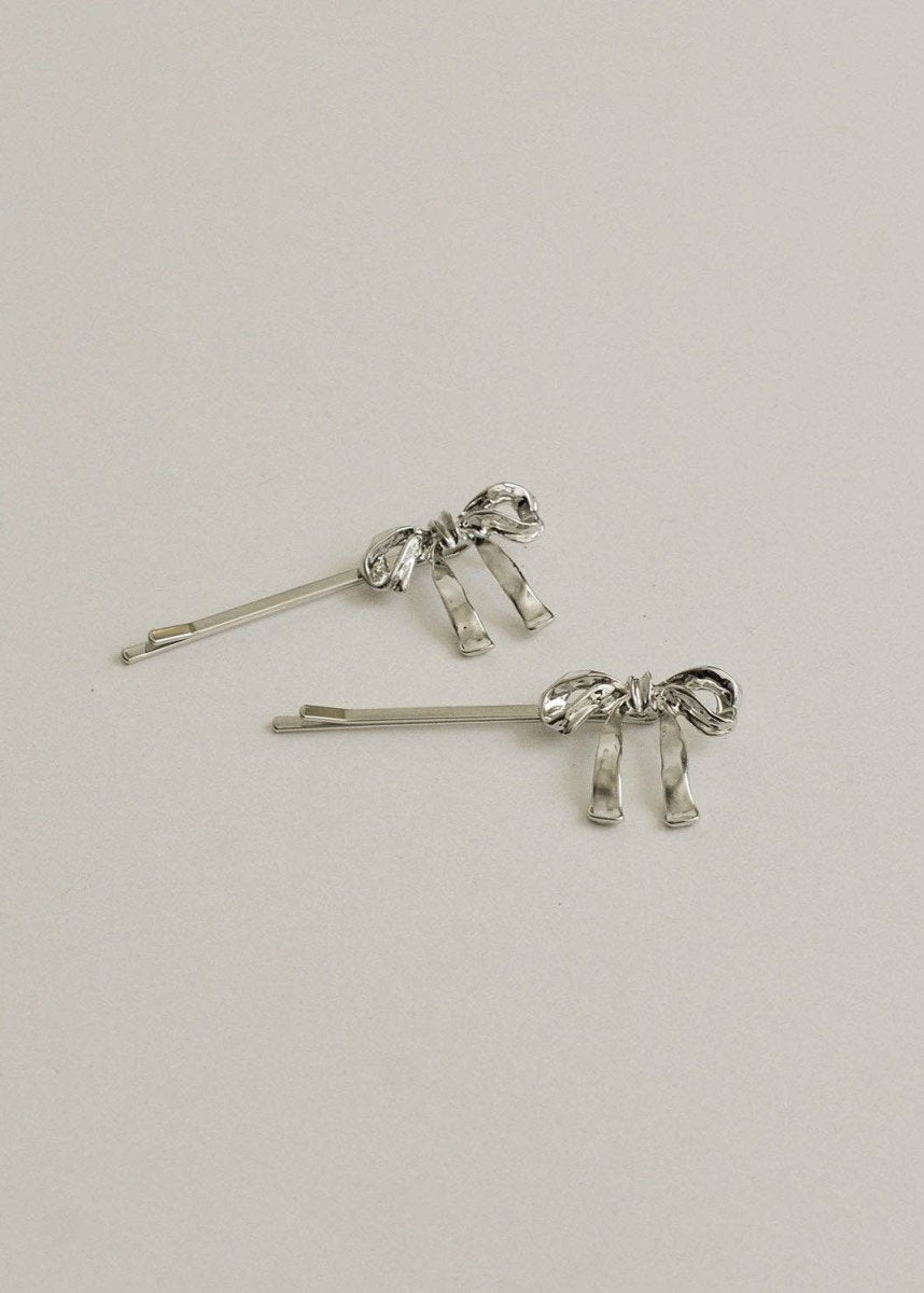 Ensemble de 2 Barrettes Bobby Pins Boucles Nar'sha Argent - Ex - voto