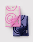 Ensemble de 2 serviettes à Mains Baggu Happy Pink Blue - Ex - voto
