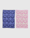 Ensemble de 2 serviettes à Mains Baggu Happy Pink Blue - Ex - voto