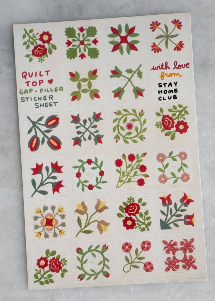 Feuille d'Autocollants Quilt Stay Home Club - Ex - voto