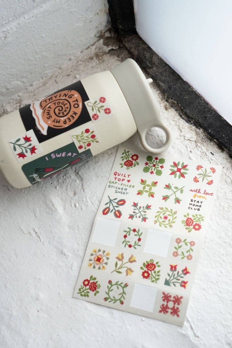 Feuille d'Autocollants Quilt Stay Home Club - Ex - voto