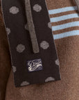 Foulard en Mérinos Réversible Pois Noirs et Gris Damson Madder - Ex-voto