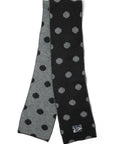 Foulard en Mérinos Réversible Pois Noirs et Gris Damson Madder - Ex-voto