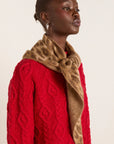 Foulard Triangulaire Damson Madder Léopard - Ex - voto