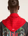 Foulard Triangulaire Damson Madder Pointelle Rouge - Ex - voto