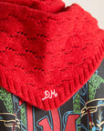 Foulard Triangulaire Damson Madder Pointelle Rouge - Ex - voto