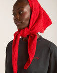 Foulard Triangulaire Damson Madder Pointelle Rouge - Ex - voto