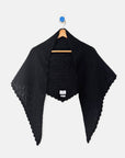 Foulard Triangulaire Pointelle en Mohair Noir Le Bon Shoppe - Ex-voto