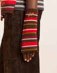 Gants Rayures Damson Madder Brun et Rouge - Ex - voto