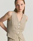 Gilet Eva Mod Ref Beige SOLDE - Vente Finale - Ex - voto