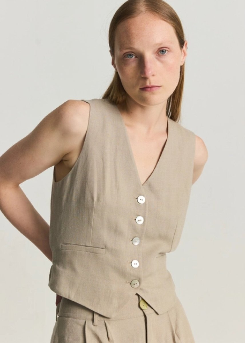 Gilet Eva Mod Ref Beige SOLDE - Vente Finale - Ex - voto