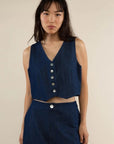 Gilet Laney Denim NLT Bleu Foncé - Ex - voto