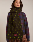 Grand Foulard Pois Damson Madder Charcoal et Lime - Ex - voto