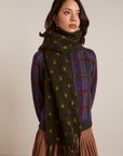 Grand Foulard Pois Damson Madder Charcoal et Lime - Ex - voto