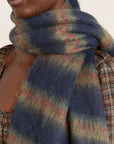 Grand Foulard Rayures Damson Madder Marine - Ex - voto