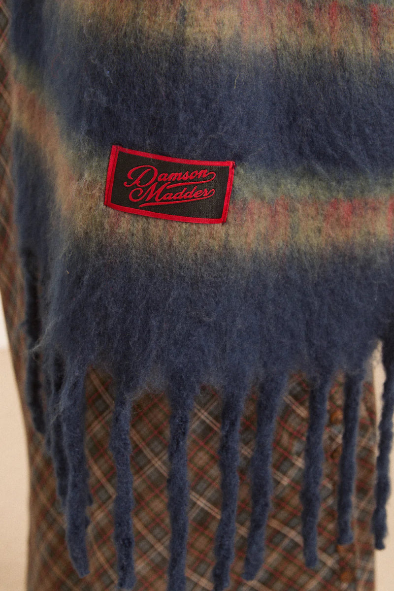 Grand Foulard Rayures Damson Madder Marine - Ex - voto