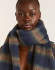 Grand Foulard Rayures Damson Madder Marine - Ex - voto