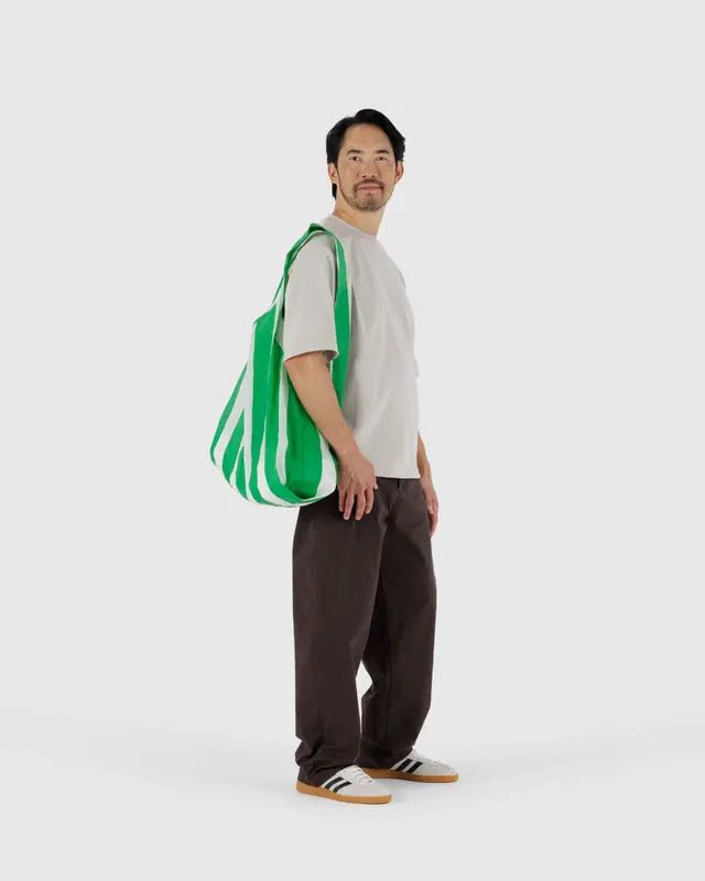 Grand Sac Réutilisable Baggu Green Painted Stripe - Ex - voto