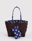 Grand Sac Tote Réversible Baggu Navy Polka Dot Mix - Ex-voto