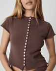 Haut Alana Brun All Row - Ex-voto