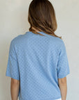 Haut Annalise Pointelle Bleu Things Between - Ex - voto