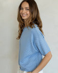 Haut Annalise Pointelle Bleu Things Between - Ex - voto