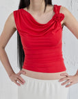 Haut Kacey Rosette All Row Rouge - Ex - voto