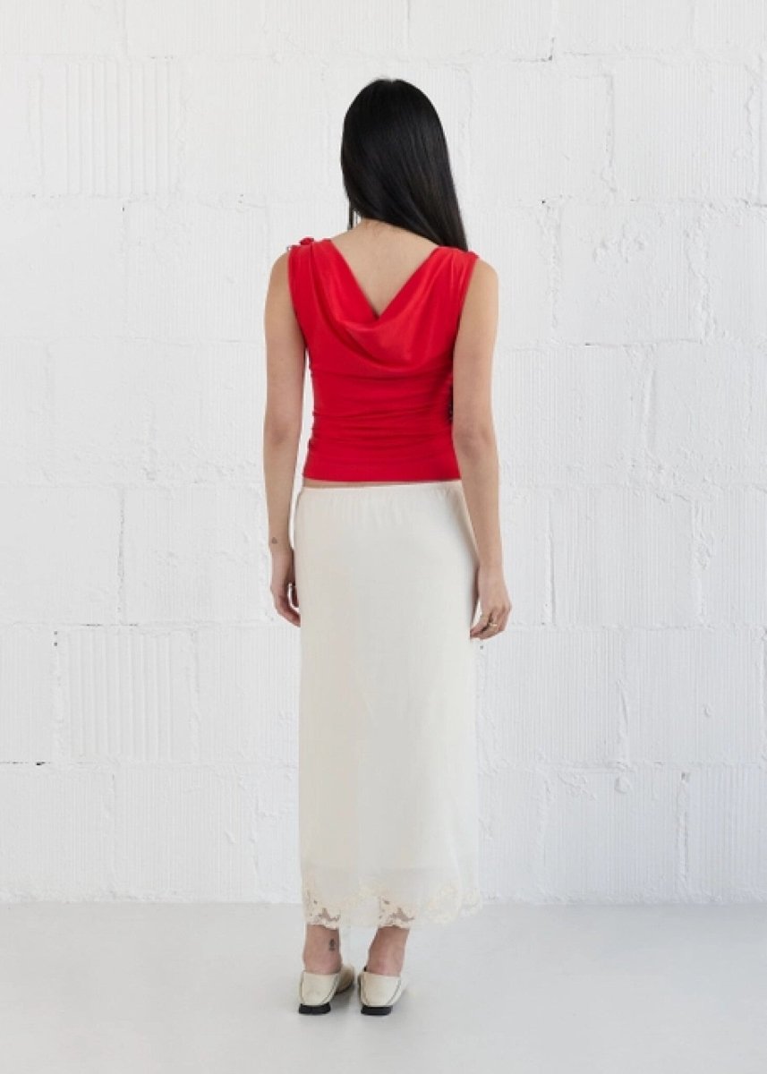 All Row Red Kacey Rosette Top – Ex-voto