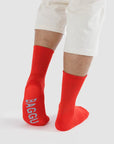 Baggu Candy Apple Ribbed Socks