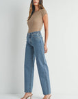 Jeans Bleu Jambe Large Just Black Denim - Ex - voto