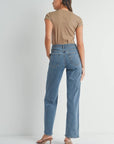 Jeans Bleu Jambe Large Just Black Denim - Ex - voto
