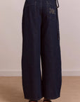 Jeans Droit Augusta Indigo Foncé Damson Madder - Ex - voto