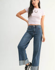 Jeans Droit Rebord Retourné Denim Foncé JBD - Ex - voto