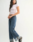 Jeans Droit Rebord Retourné Denim Foncé JBD - Ex - voto