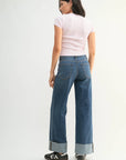Jeans Droit Rebord Retourné Denim Foncé JBD - Ex - voto